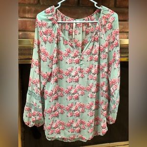 LC LAUREN CONRAD | Floral Boho Peasant Blouse Top XS